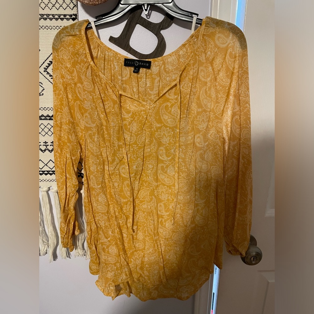 Paisley yellow blouse